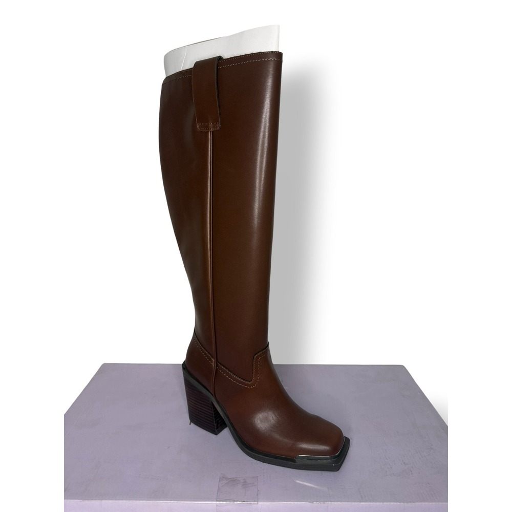 SOLD🚫 Madden Girl Dollee Women's 7.5 Tall Riding Boot Cognac Paris Knee High NEW - Picture 2 of 8